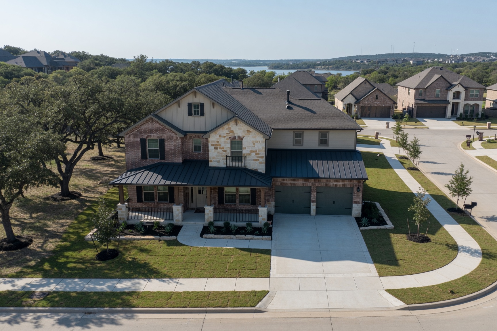 China Spring area homes northwest of Waco Texas near Lake Waco