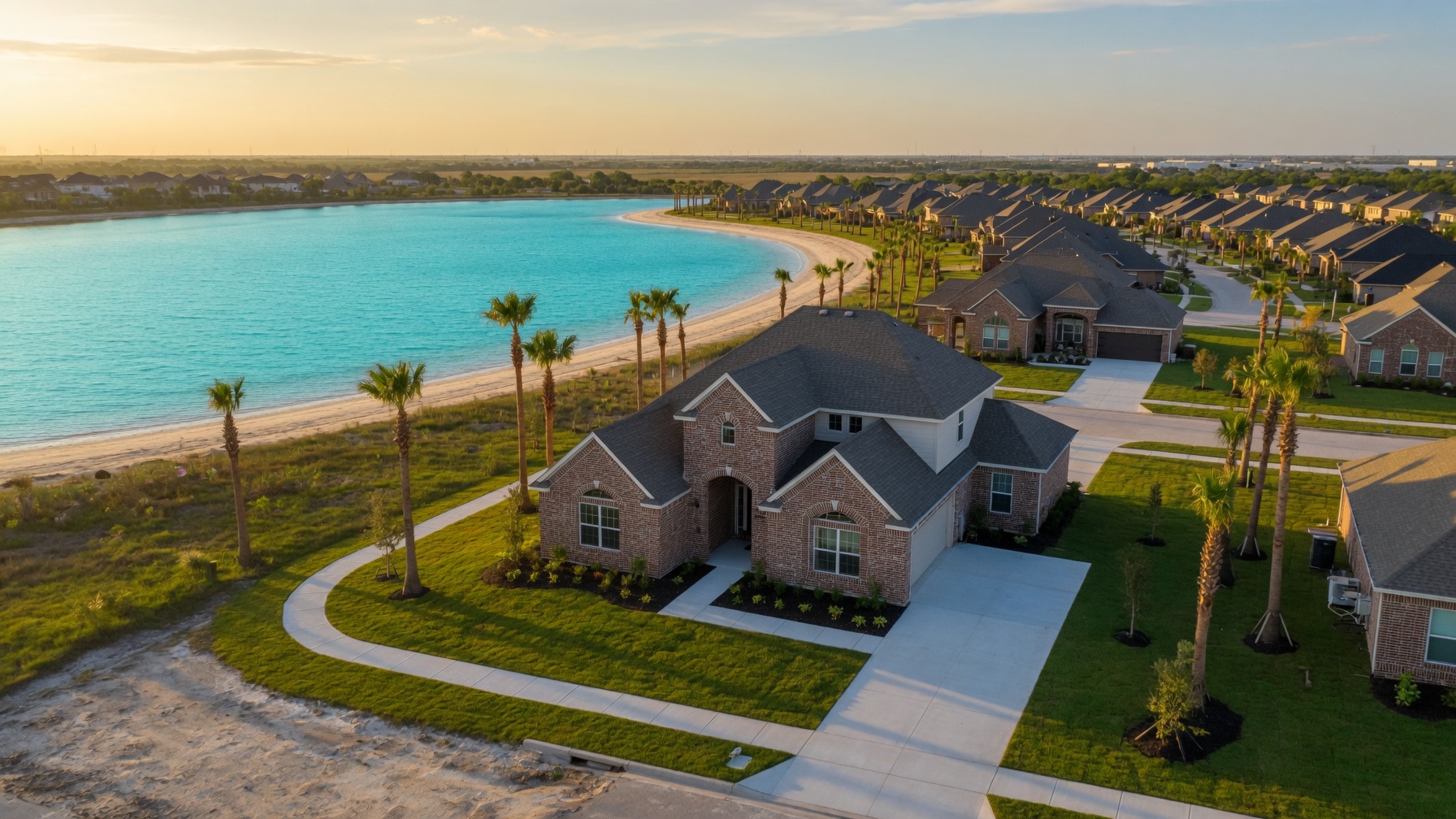 New construction homes in Lago Mar Galveston Texas where buyers earn a 2.5 percent commission rebate