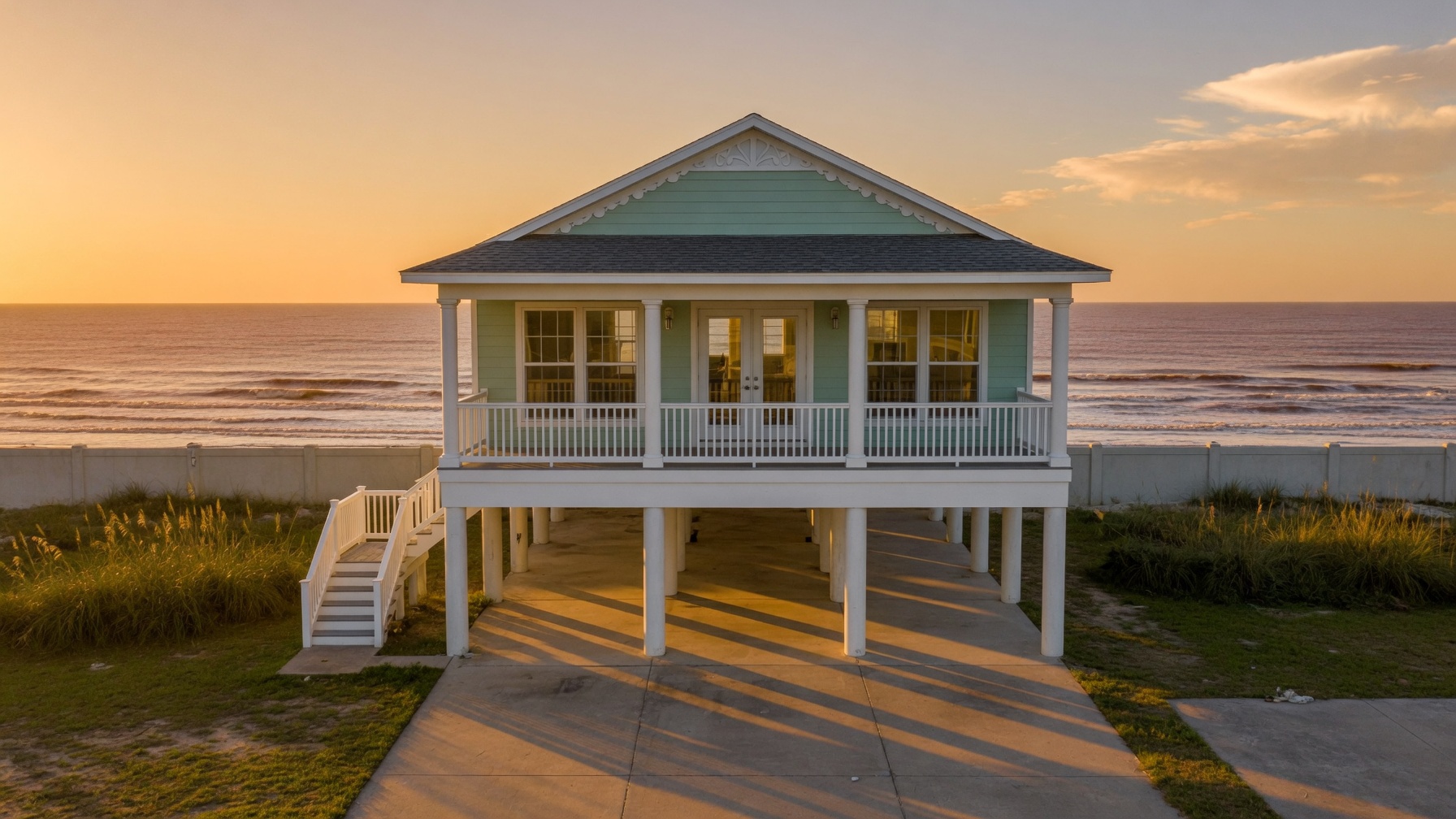 Beach homes in Pirate's Beach Galveston Texas where buyers earn commission rebates